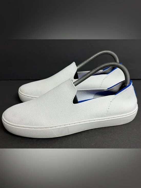 Rothy's Original Slip On Sneakers Womens 9 White Knit Casual Flats Shoes - Picture 2 of 8